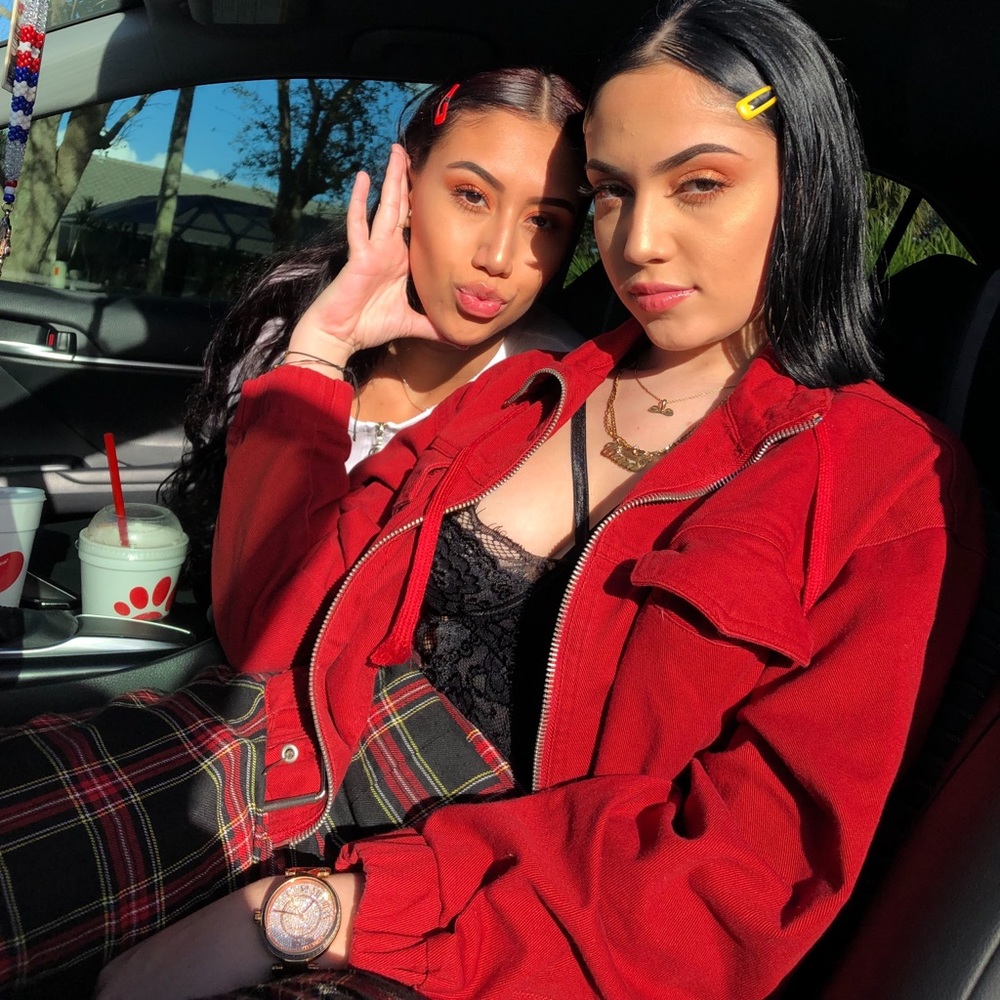 Red jean jacket